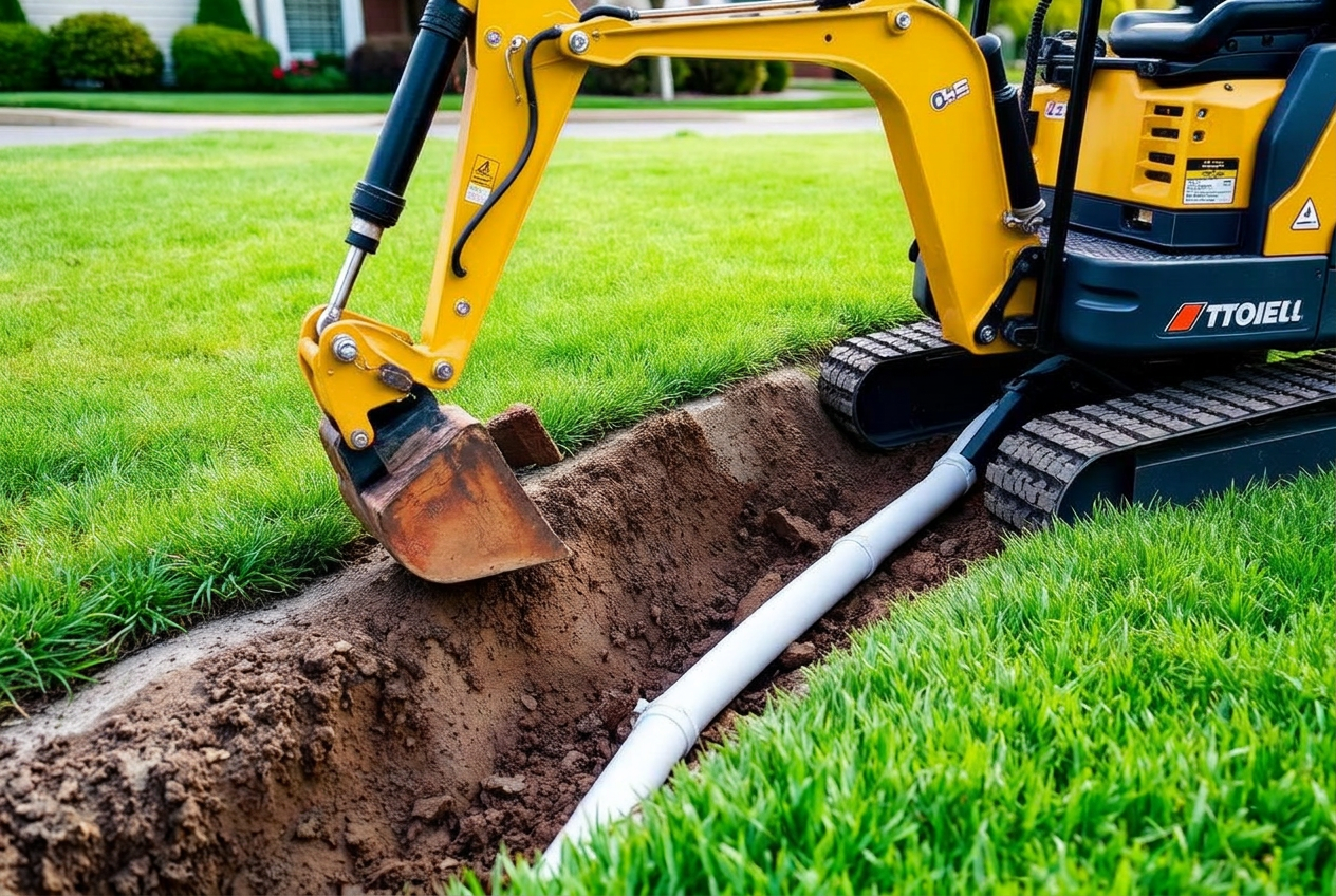 Excavator on site